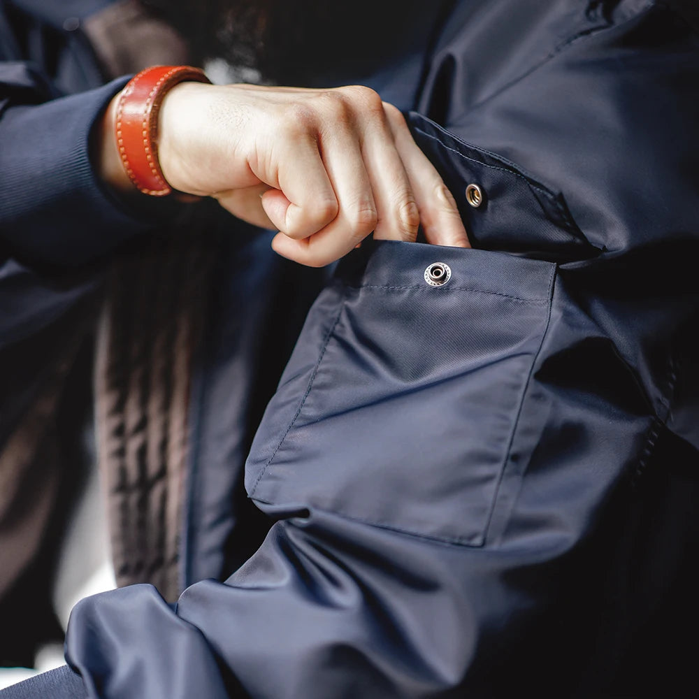 Men’s Utility Jacket – Navy Blue Lightweight Zip-Up Streetwear Jacket with Pockets for Casual & Urban Outfits