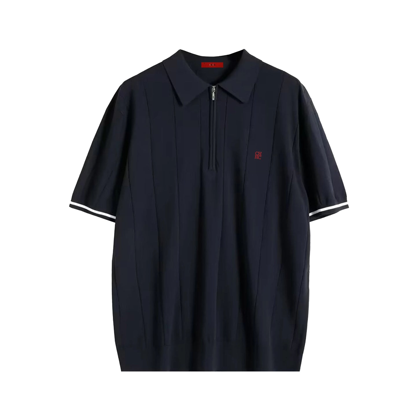 Men's Zip-Up Short Sleeve Polo Shirt