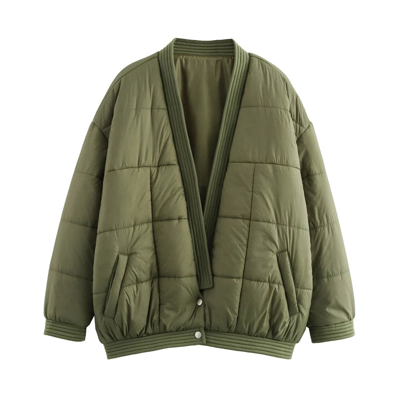 Oversized Quilted Bomber Jacket