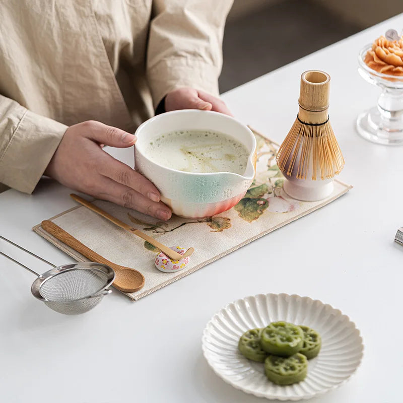 Kyoto Matcha Tea Set – 8 Piece Japanese Matcha Making Kit with Ceramic Bowl, Bamboo Whisk & Accessories