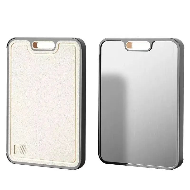 Titanium Double-Sided Cutting Board with Handle – Non-Slip Chopping Surface with Juice Groove & Grinding Area