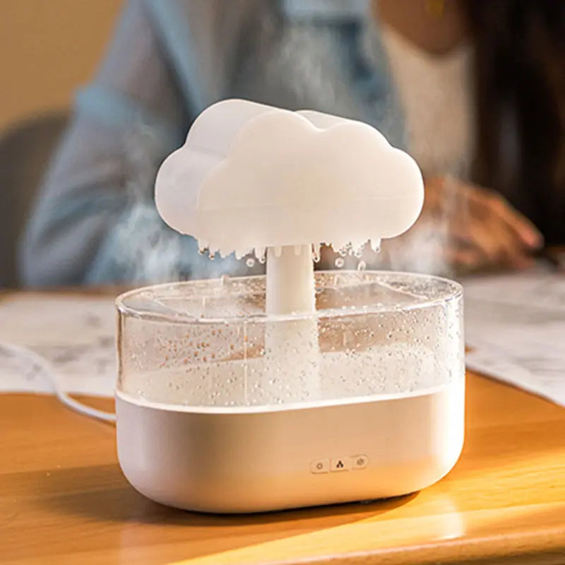 Rain Cloud Aroma Diffuser with 7-Colour LED – 200ml Essential Oil Humidifier & USB Ultrasonic Mist Sprayer