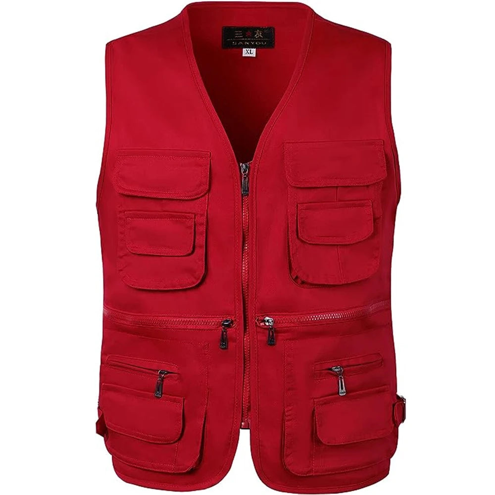 Men’s Utility Gilet – Multi-Pocket Zip-Up Cargo Vest