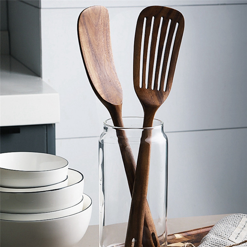 2-Piece Wooden Spatula and Turner Set – Non-Stick Cooking Utensils for Frying, Baking & Stirring