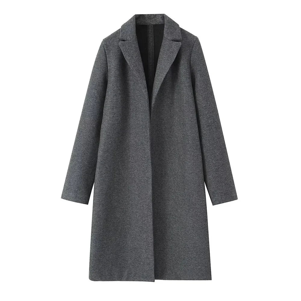 Chic Tailored Long Length Coat