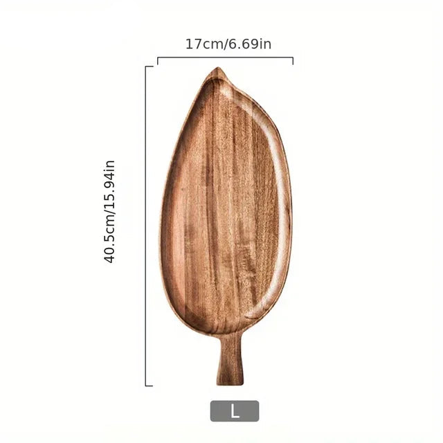 Wooden Serving Platter with Handle – Oval Wooden Tray for Appetisers, Tapas & Sharing Dishes