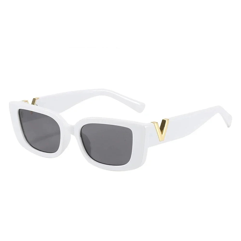 Valencia Rectangle Sunglasses – Chunky Vintage Frame UV400 Designer-Inspired Eyewear