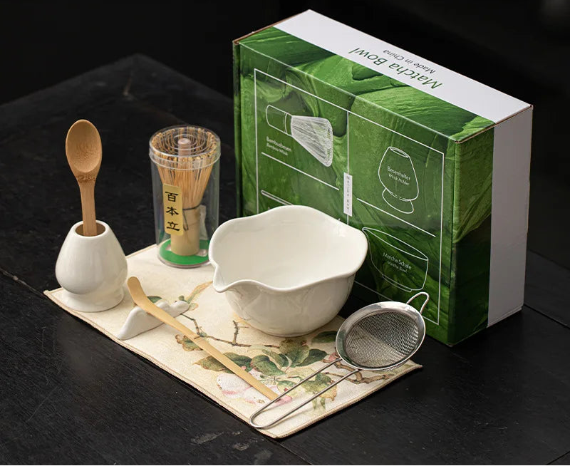 Hasu Lotus Matcha Tea Set – Japanese-Style Lotus Matcha Bowl Set with Traditional Matcha Accessories