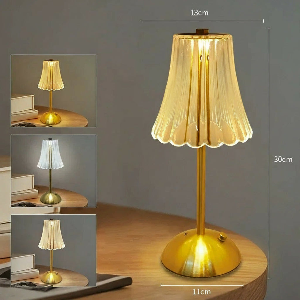 Aurora Crystal Touch LED Table Lamp – Gold Dimmable Bedside & Dining Lamp with 3 Light Settings