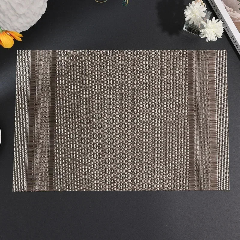 Modern Stripe Woven Placemats – 2/4/6 Piece Set Heat Resistant Table Mats for Dining Table Setting