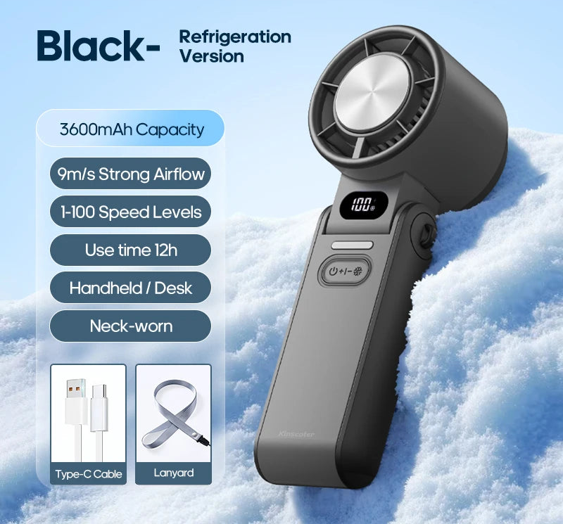 Portable Rechargeable Handheld Fan – 12-Hour Mini Cooling Fan with Adjustable Speeds