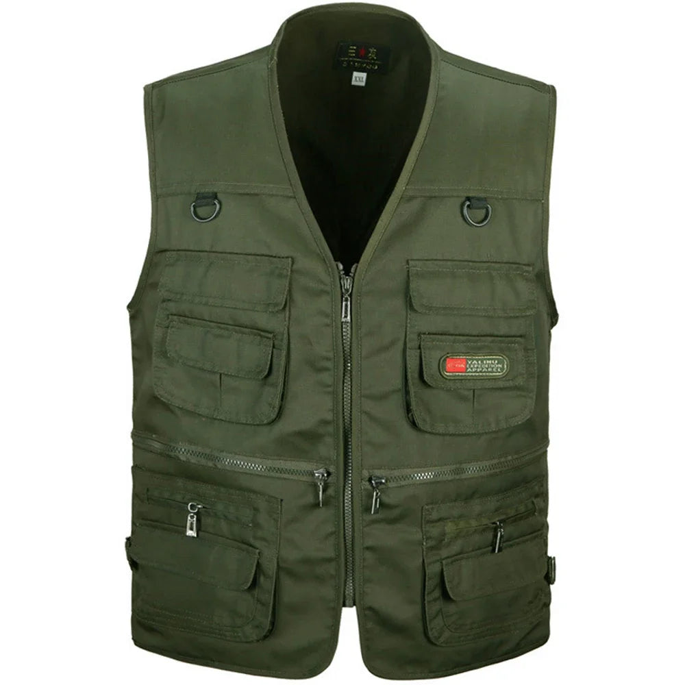Men’s Utility Gilet – Multi-Pocket Zip-Up Cargo Vest