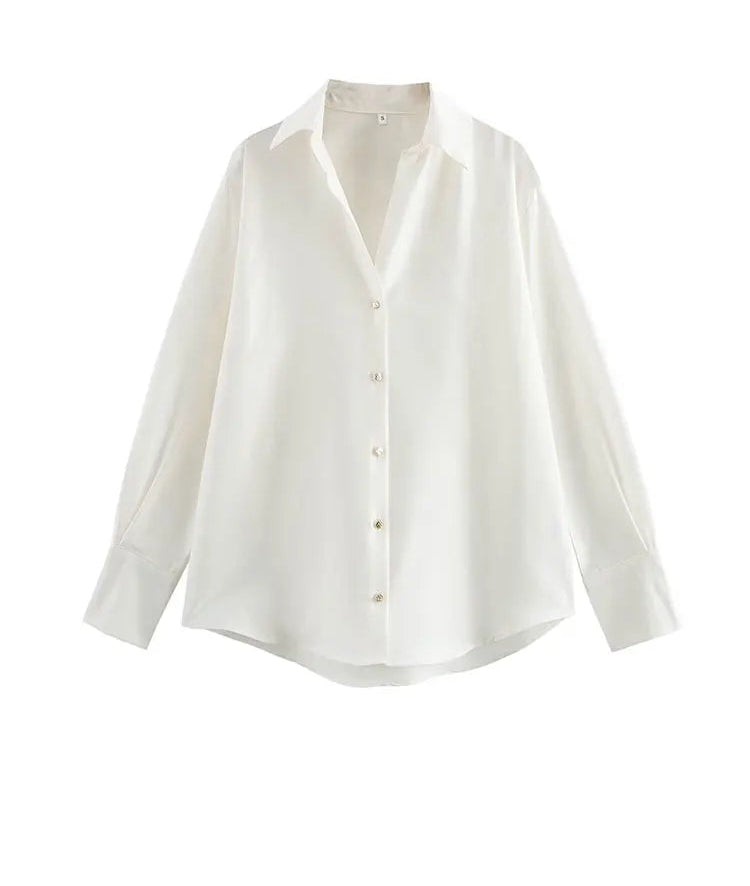 Sorrel Satin Button-Up Shirt – Effortless Work to Evening Elegance
