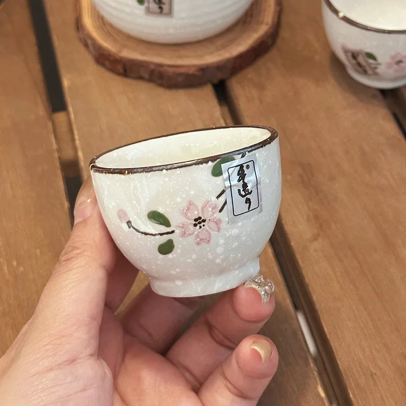 Sakura Bloom Japanese Sake Set – Hand-Painted Ceramic Sake Bottle & Cup Gift Set with Cherry Blossom Design