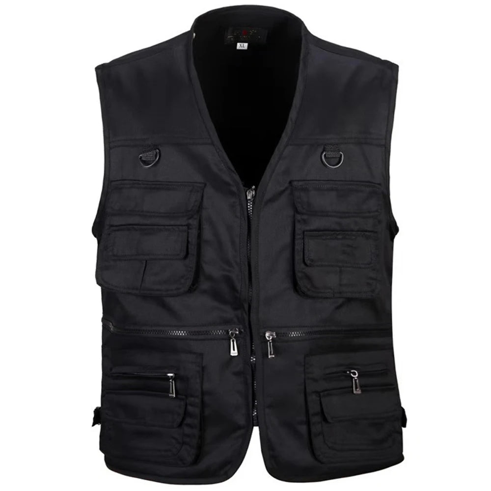 Men’s Utility Gilet – Multi-Pocket Zip-Up Cargo Vest