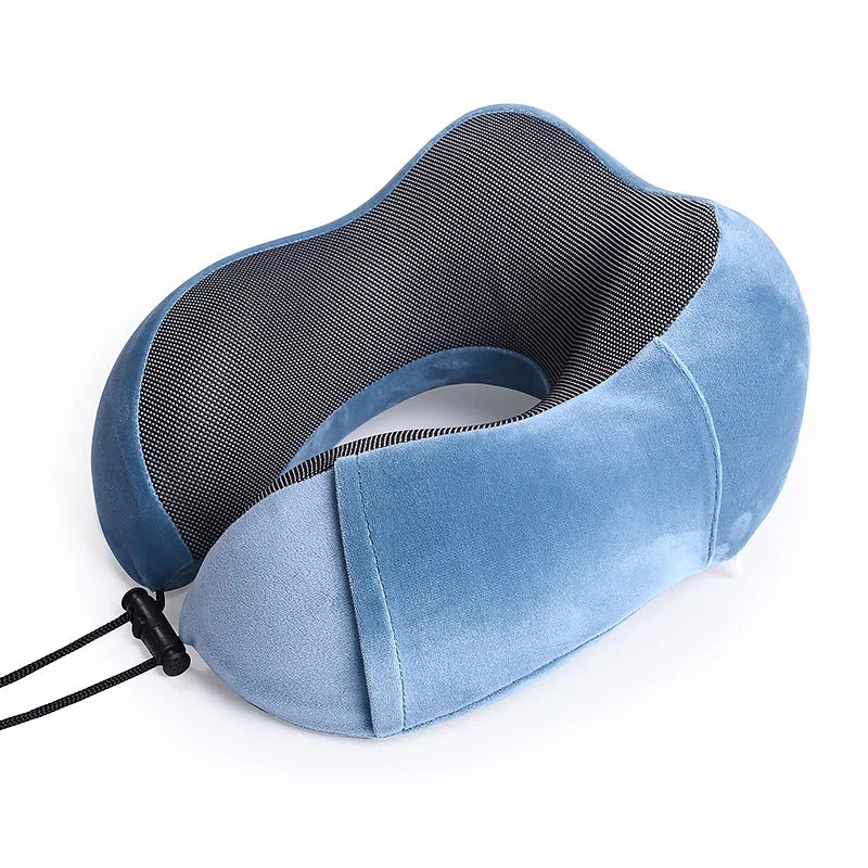 Memory Foam Neck Pillow for Travel with Breathable Design and Adjustable Support