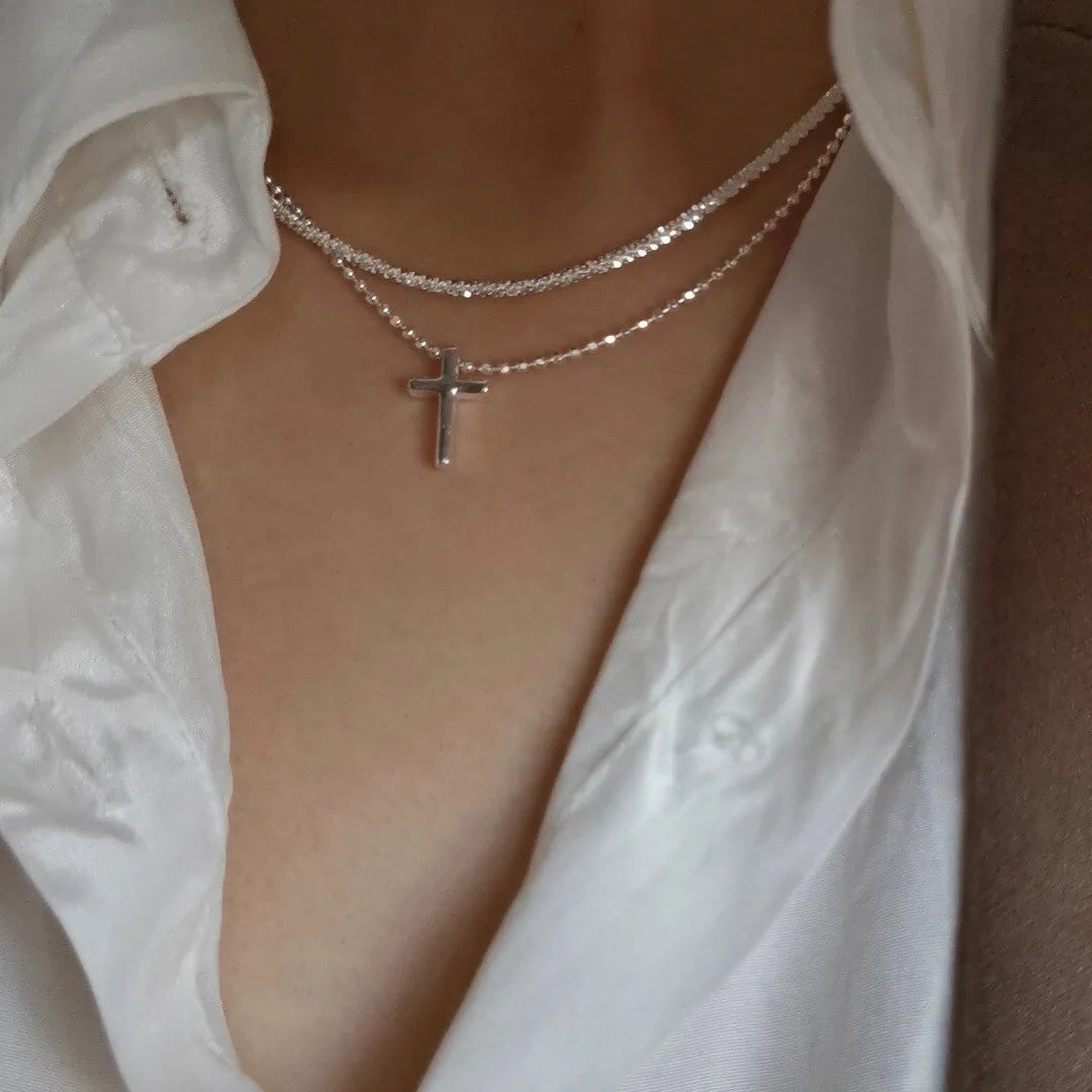 Dainty Double-Layered Sparkle Chain Necklace