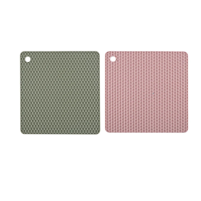 Non-Slip Silicone Trivets for Hot Dishes – 2/4 Piece Set Heat Resistant Table Mats for Kitchen & Dining