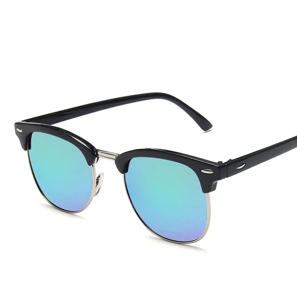 Cruz Retro Clubmaster Sunglasses – Classic Black Frame with UV Lenses