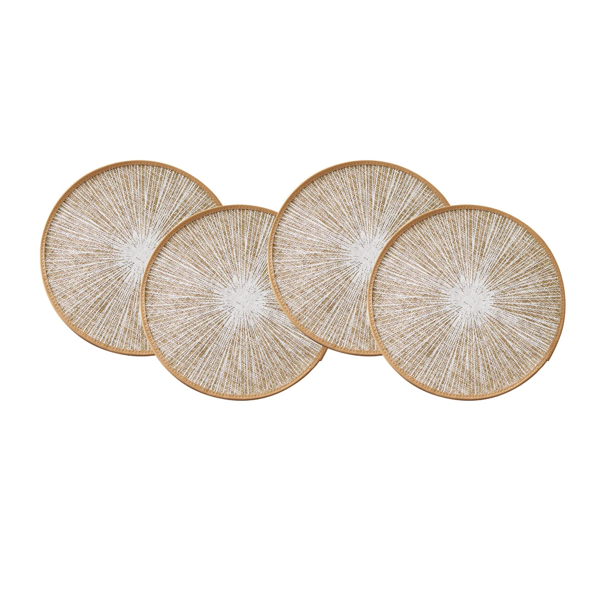 Woven Jute Macrame Round Placemats Set – 2, 4, 6 or 8 Piece Natural Table Mats in Black or Beige