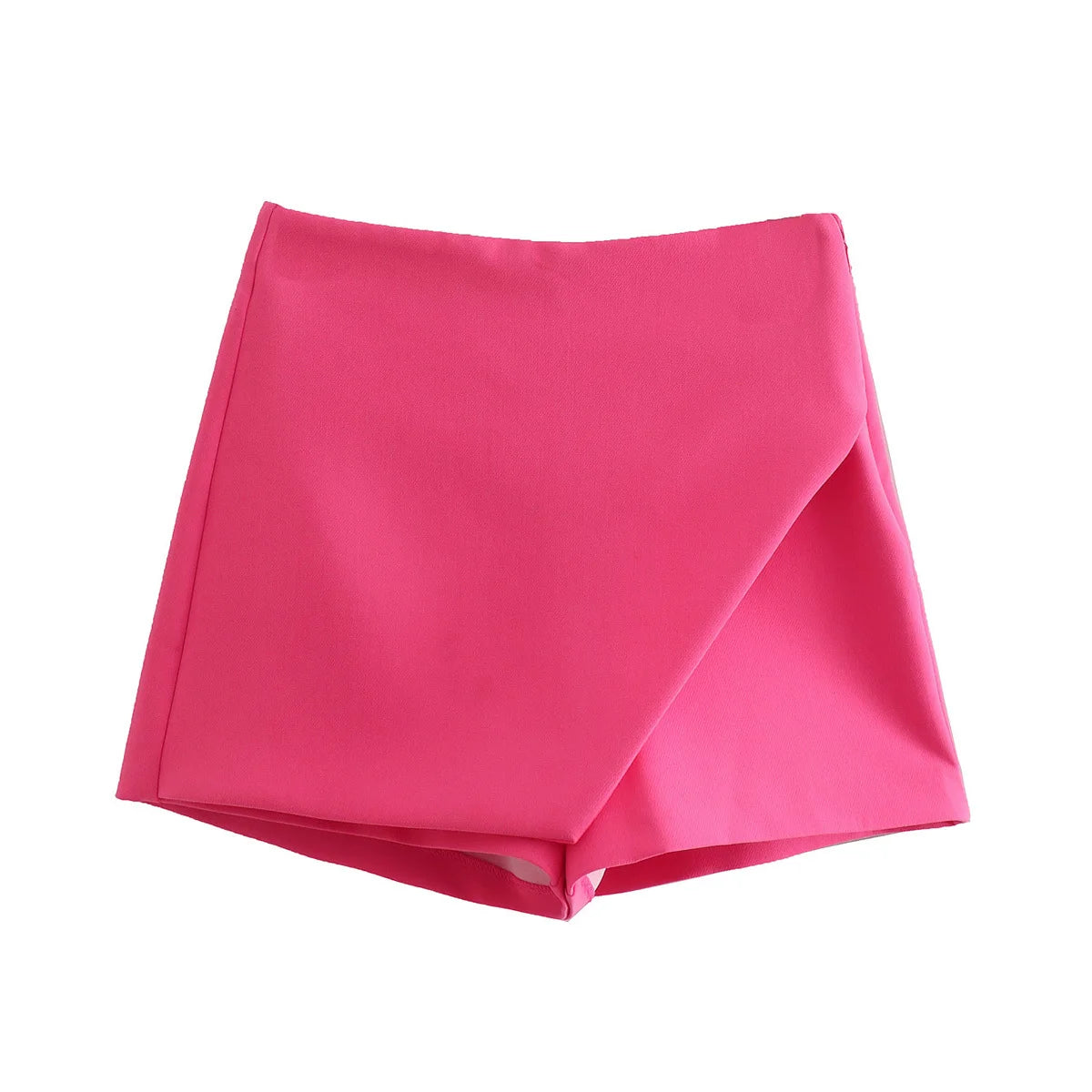 Arlana Asymmetric High Waist Skort – Women’s Tailored Mini Shorts Skirt