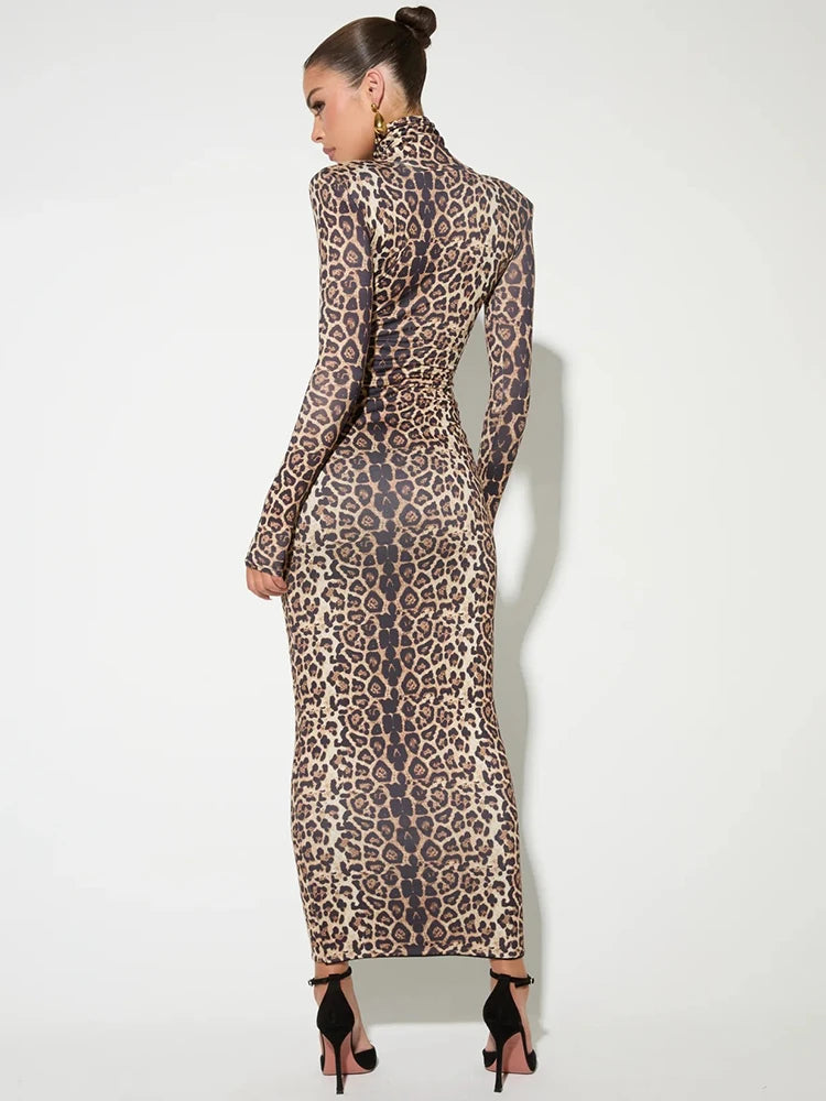 Leona Leopard Print Maxi Dress–Bold & Elegant Eveningwear