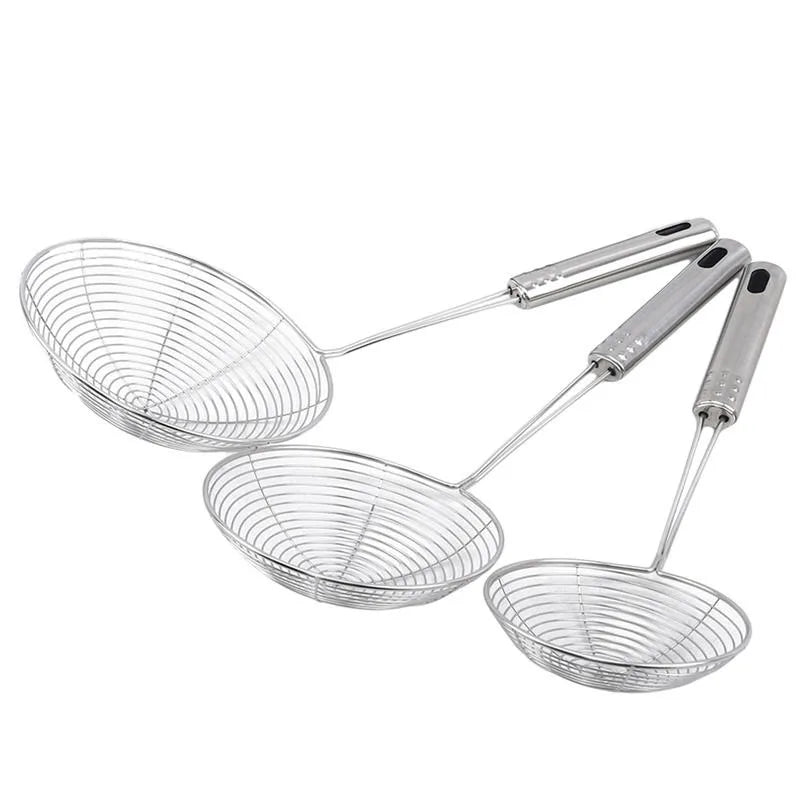 Stainless Steel Food Strainer Set – 1/3/5 Piece Frying and Cooking Skimmer Spoons