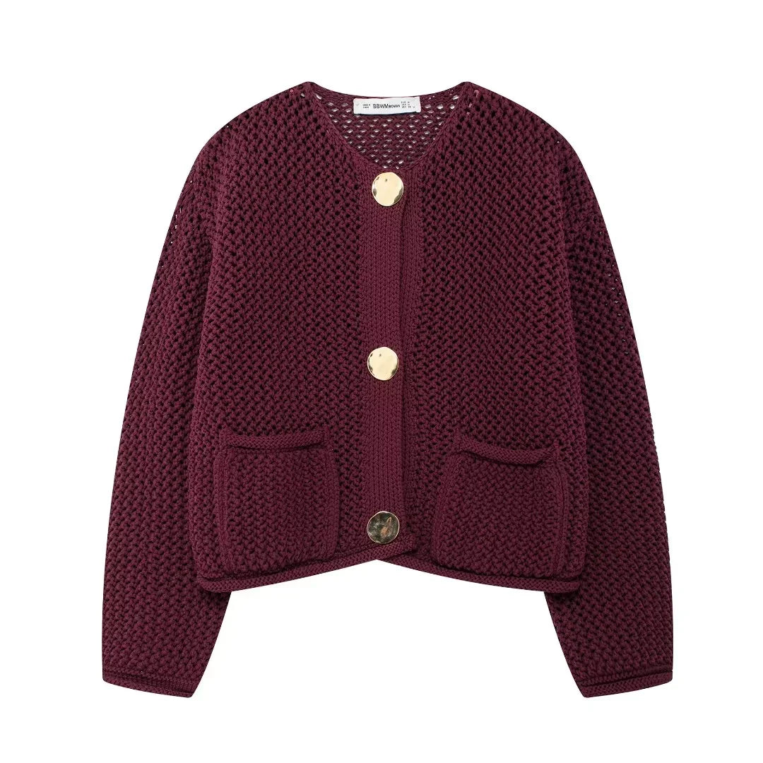 Knitted Cardigan with Button Detail