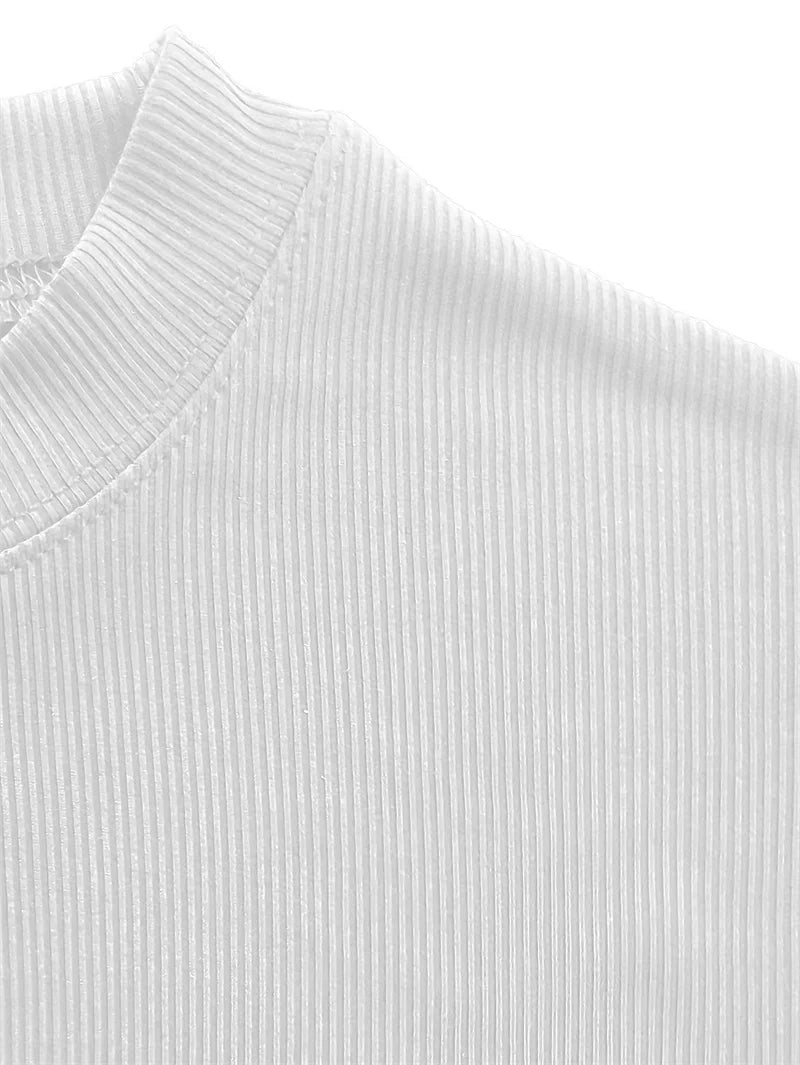 Men’s Slim Fit High Neck T-Shirt – Short Sleeve Tee