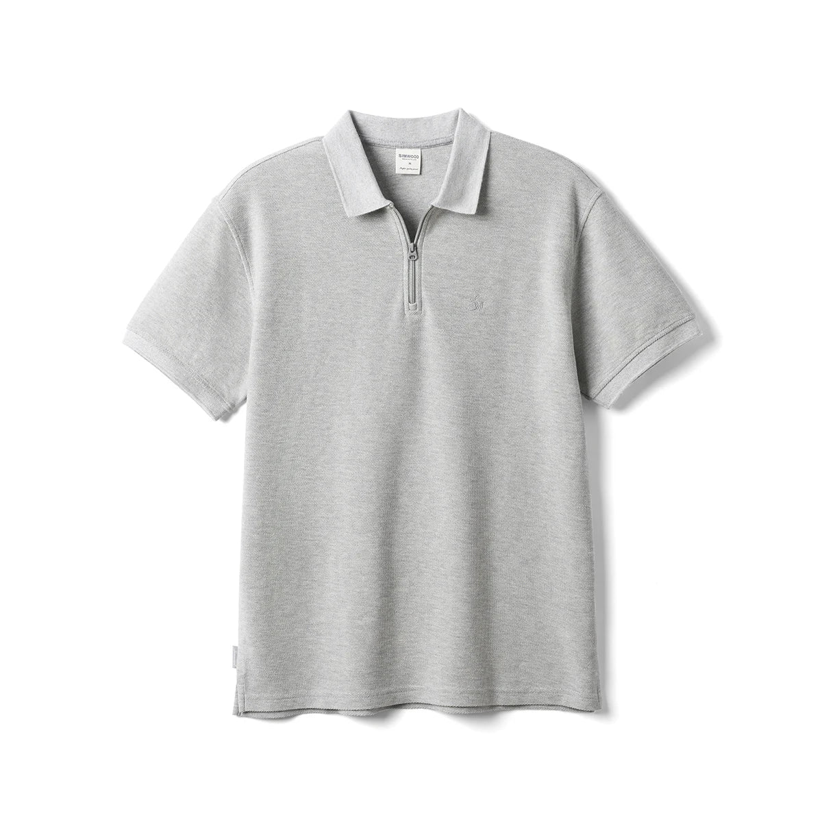Zip Collar Polo Shirt for Men – Classic Short Sleeve Top in Black or Grey | 260gsm Casual Summer Shirt