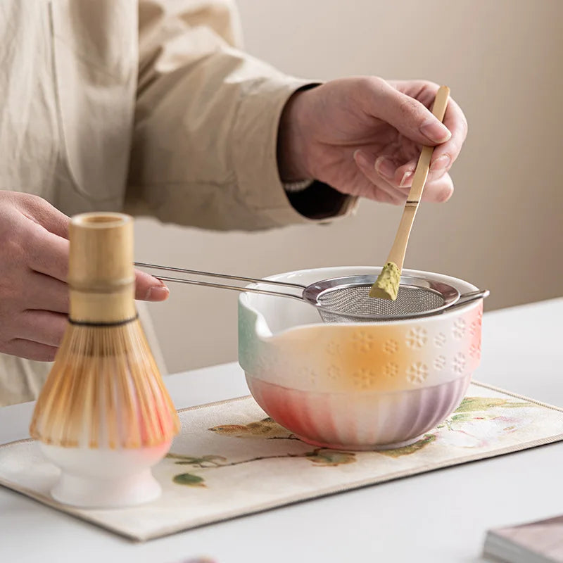 Kyoto Matcha Tea Set – 8 Piece Japanese Matcha Making Kit with Ceramic Bowl, Bamboo Whisk & Accessories