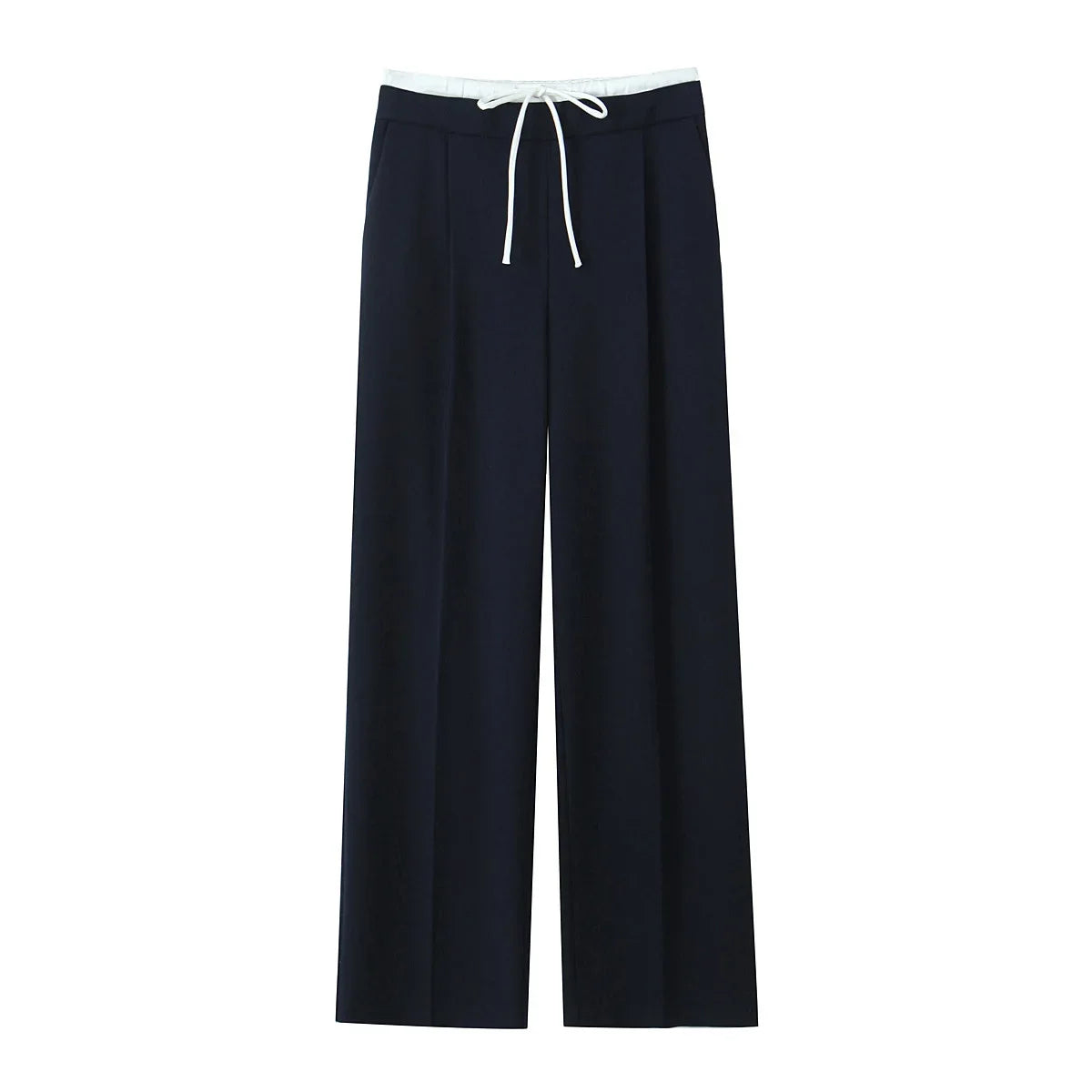Double Waistband Wide Leg Trousers