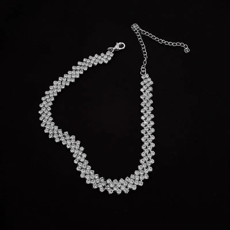 Stunning Crystal Necklace - Sparkling Choker with Adjustable Chain