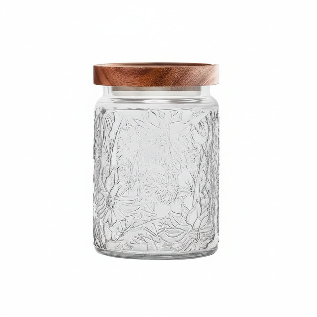 Vero Glass Storage Jar with Wooden Lid