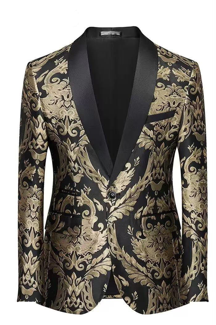 Regency Men's Jacquard Tuxedo Blazer – Formal Evening & Dinner Jacket