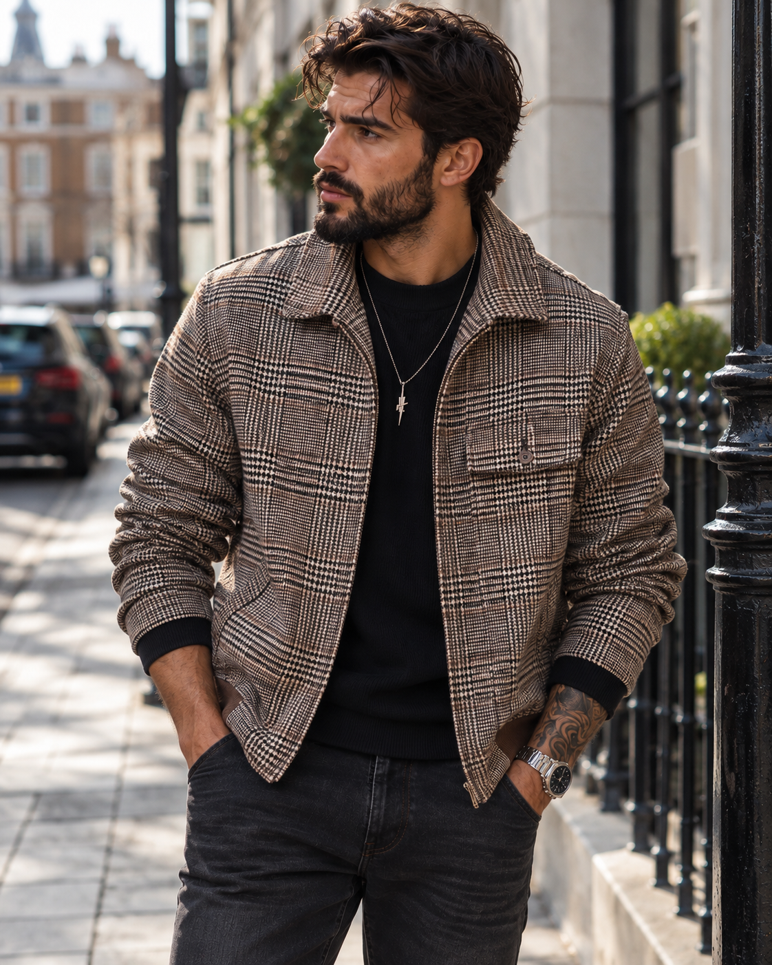 Bramford Men’s Heritage Check Harrington Jacket