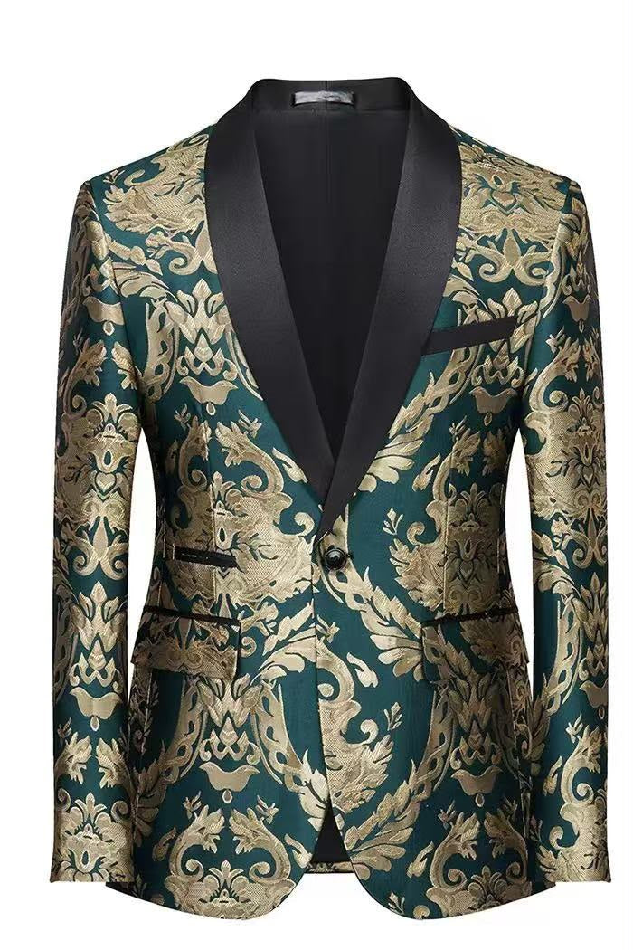 Regency Men's Jacquard Tuxedo Blazer – Formal Evening & Dinner Jacket