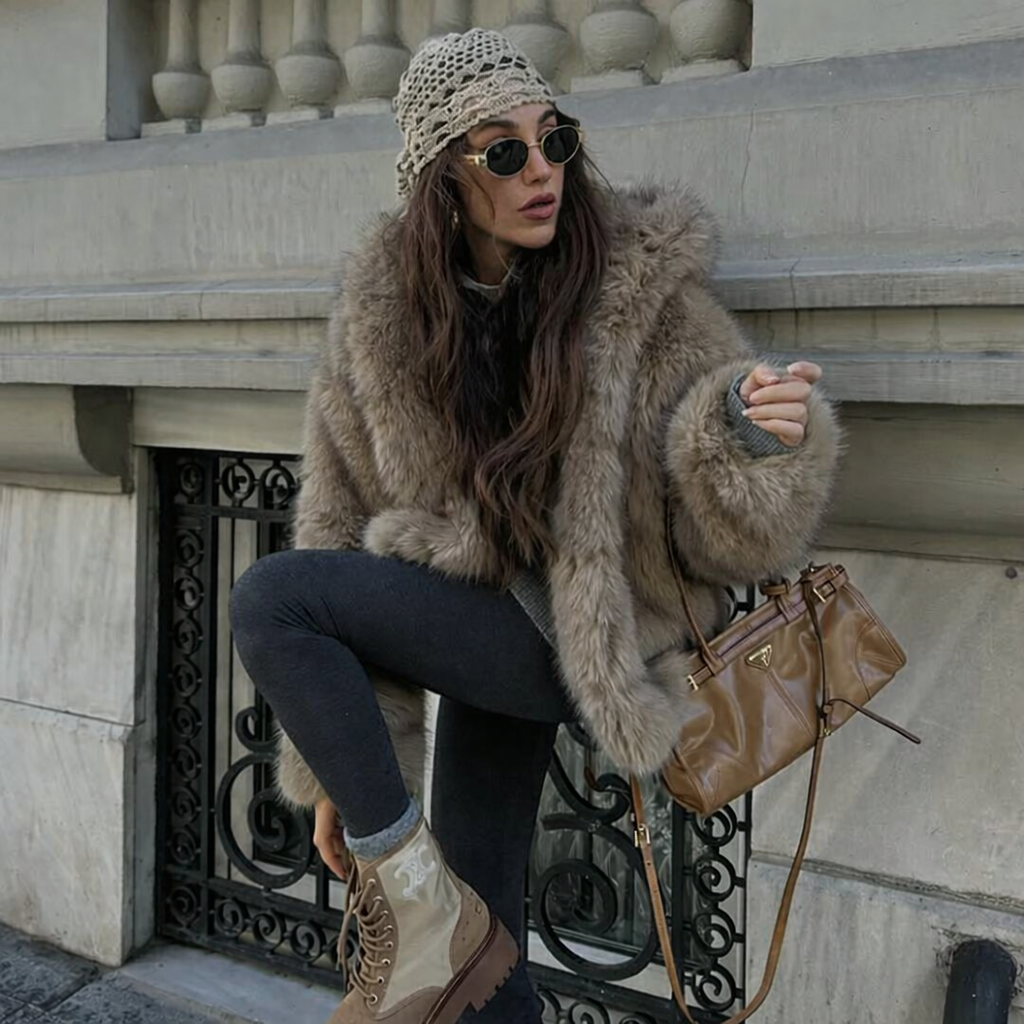 Esméa Plush Hooded Faux Fur Coat – Luxury Faux Fur Outerwear