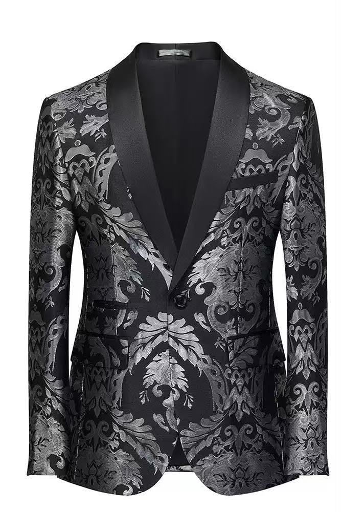 Regency Men's Jacquard Tuxedo Blazer – Formal Evening & Dinner Jacket