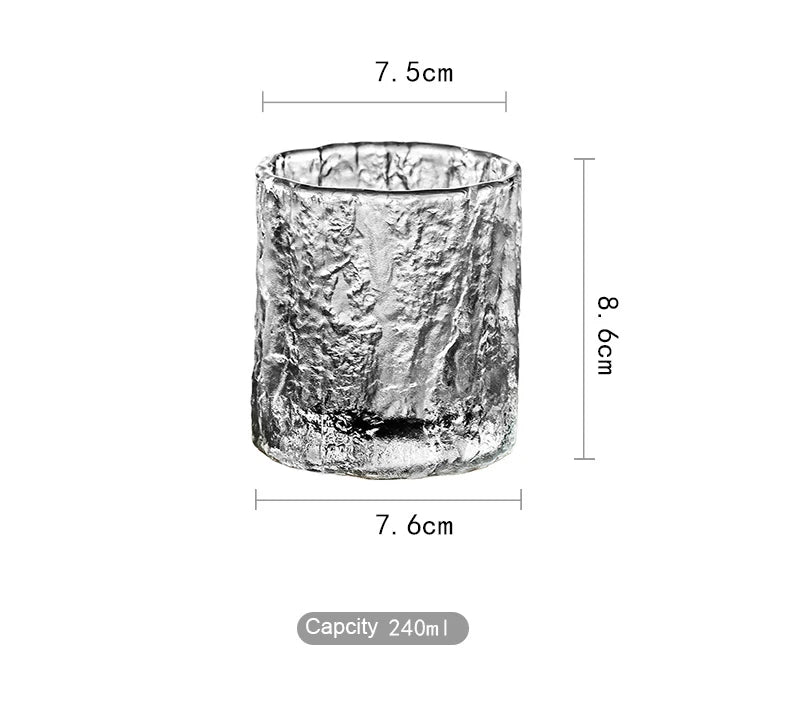 Clear Textured Drinking Glass – 1, 2 pcs Clear Crystal Whiskey & Cocktail Glass With Luxury Gift Box