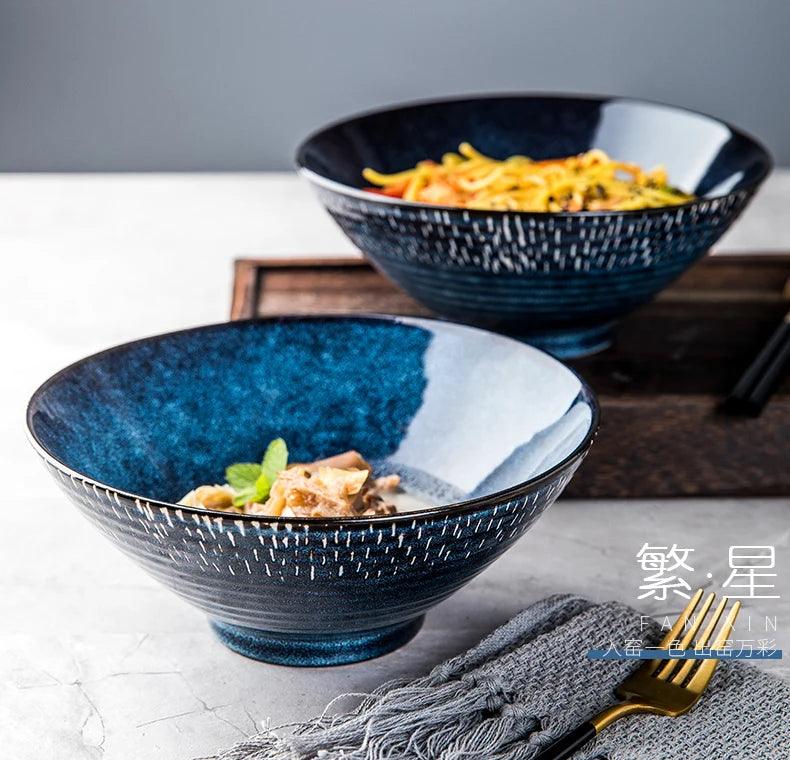 Harbour Stone Ceramic Serving Bowl – Noodle, Soup, Salad & Pasta Bowl