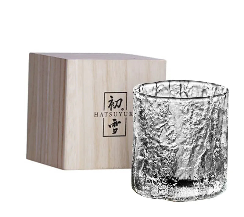 Clear Textured Drinking Glass – 1, 2 pcs Clear Crystal Whiskey & Cocktail Glass With Luxury Gift Box