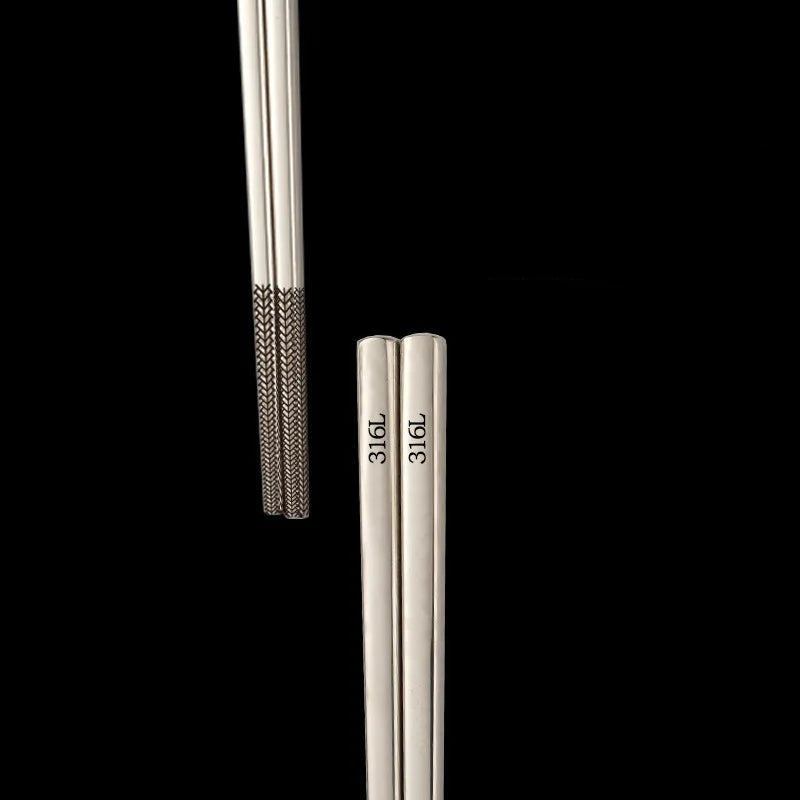 Stainless Steel Chopsticks – Engraved Metal Chopsticks Set for Sushi, Ramen & Daily Dining