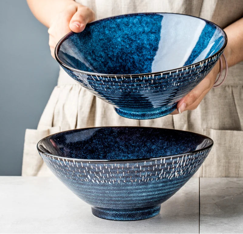 Harbour Stone Ceramic Serving Bowl – Noodle, Soup, Salad & Pasta Bowl