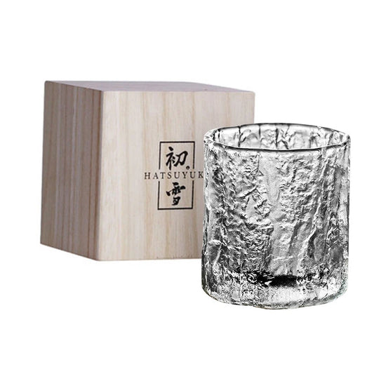 Clear Textured Drinking Glass – 1, 2 pcs Clear Crystal Whiskey & Cocktail Glass With Luxury Gift Box