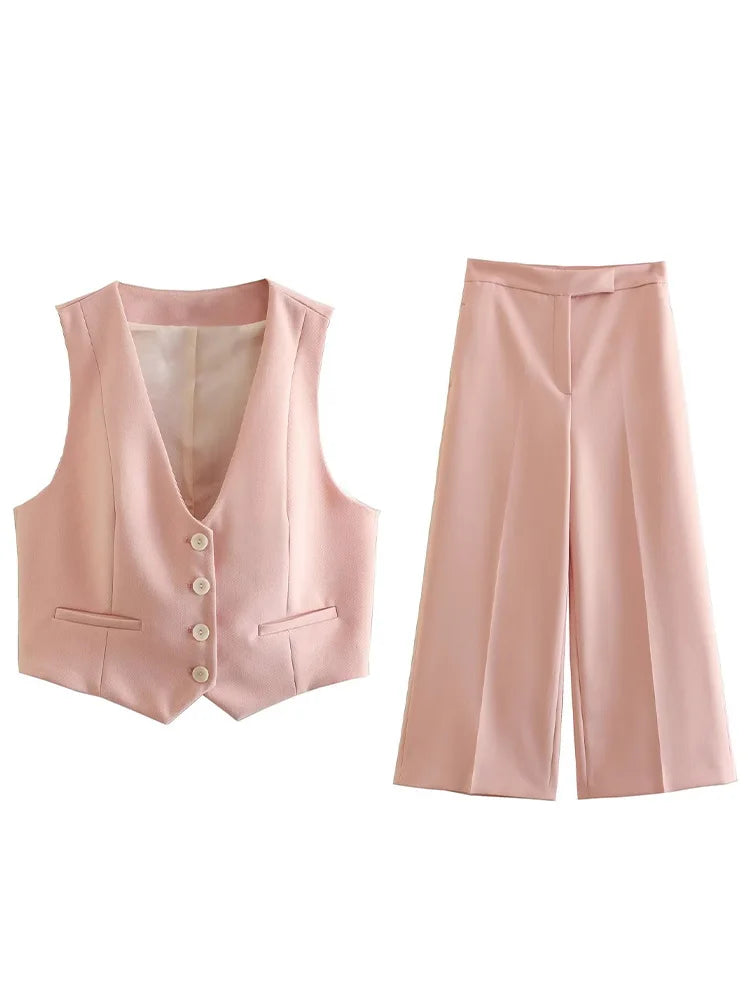 Mia Sleeveless Waistcoat & Culottes Suit Set – Tailored Suit Co Ord Set