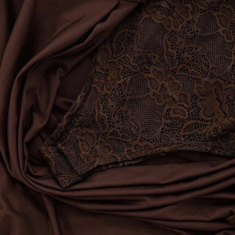 Olivara Strapless Lace Maxi Dress – Sheer Panel Evening Gown, Formal Occasion Dress & Wedding Guest Outfit