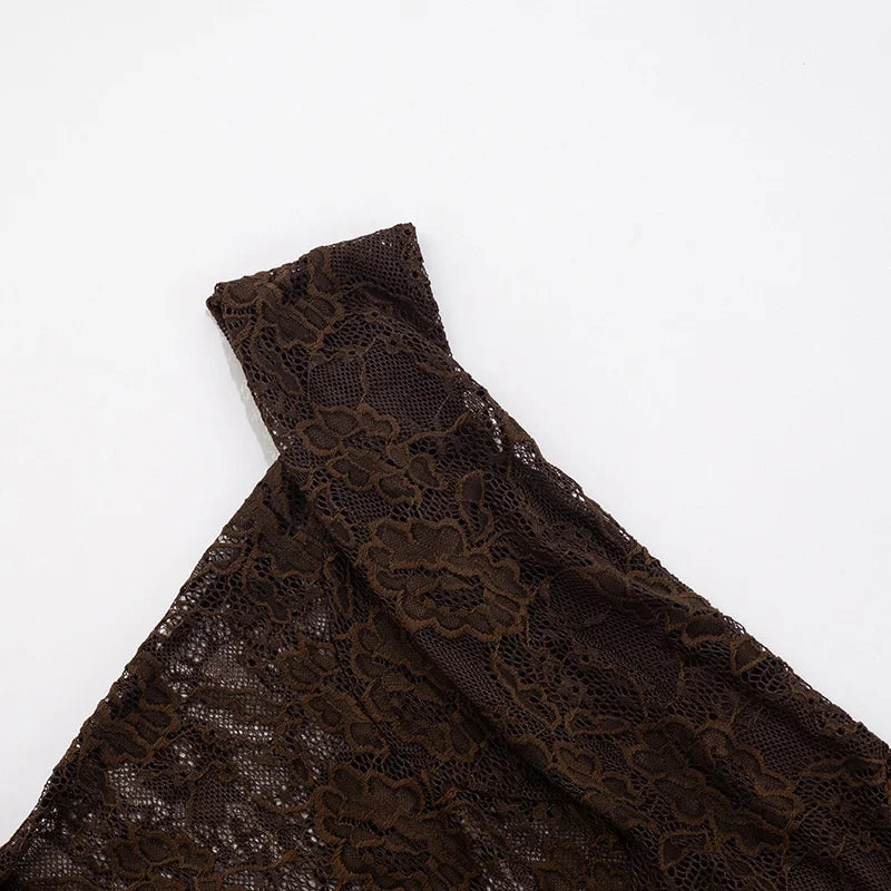 Olivara Strapless Lace Maxi Dress – Sheer Panel Evening Gown, Formal Occasion Dress & Wedding Guest Outfit