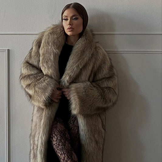 Ophelia Long Luxe Faux Fur Coat – Elegant Winter Outerwear