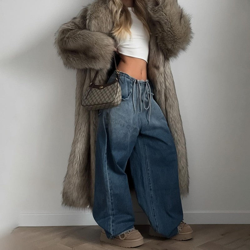 Ophelia Long Luxe Faux Fur Coat – Elegant Winter Outerwear